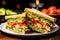 close-up of crusty bread with fillings of clubhouse sandwich