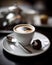 Close-up of a cup of freshly brewed espresso, with creamy foam on top