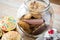 Close up of cupcakes, cookies and muesli bars