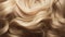 Close-up of curly blonde hair strands, beauty and fashion concept. Macro shot of female blond hair strands, top view. Hair care