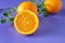 Close up Cut Half of Navel Orange