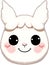 Close-up of a cute cartoon llama icon.