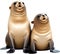 Close-up of a cute cartoon Sea Lions Icon.