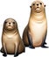 Close-up of a cute cartoon Sea Lions Icon.