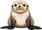 Close-up of a cute cartoon Sea Lions Icon.