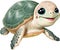 Close-up of cute cartoon Sea Turtle Icon.