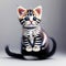 Close-up cute kittens sitting on the table,Generative AI