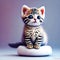 Close-up cute kittens sitting on the table,Generative AI