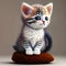 Close-up cute kittens sitting on the table,Generative AI
