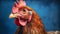 Close up of a cute rooster, a symbol of rural agriculture generated by AI