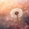 Close-up of a dandelion seed head, delicate seeds ready for flight, soft background