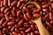 Close up a dark red kidney beans grain seed