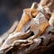 a close up of a dead leaf on a tree branch