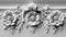 A close up of a decorative piece with flowers on it, AI