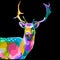 Close up deer pop art portrait premium vector