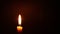 Close-up of defocused candle flame