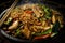 Close-up of Delectable Chicken Chow Mein, a Classic Chinese Dish