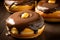 Close-Up of Delicious Boston Cream Donuts. Generative AI