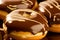Close-Up of Delicious Boston Cream Donuts. Generative AI