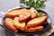 Close-up of delicious fried cornbread pancakes