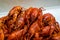 Close up of delicious red boiled crawfish/crayfish