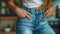 Close-up of Denim Jeans Fit