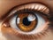 Close up detail beautiful eye macro, fashion naturel makeup