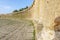 Close-up and detail of the circular columns of the Oval Forum at roman ancient Gerasa, Jerash, Jordan