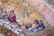 Close up detail of exterior mosaic on St. Mark`s Basilica in Venice.