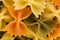 Close up detail of farfalle or bow tie pasta