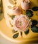 Close-up detail of a luxury wedding cake, exclusive high-end design, beautifully decorated professional premium cake as