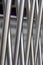 Close up detail of a Metal railing on a footbridge