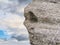 Close up detail with the natural rock formation in the Bucegi Natural Park which is in the Bucegi Mountains of Romania called The