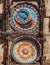 Close up detail with Prague Astronomical Clock Medieval timepiece on the facade of city hall