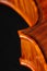 Close up detail of purfling on new violin