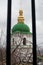 Close up detail view of ukrainian Orthodox church cupolas