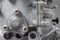 Close up of details of car carburettor