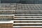 Close up and details of railing and stairs of a modern building