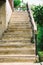 Close up and details of railing and stairs of a modern building