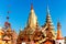 Close up details of Shwezigon Pagoda in Myanmar