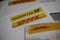 Close up of DHL, Deutsche Post correspondance and card for application to receive parcels at packstation