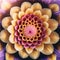 A close up digital illustration of The Flower of Life