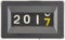 Close Up of The Digits of A Mechanical Counter. Concept of New Year 2017.
