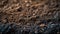 A close up of a dirt covered area with some small rocks, AI