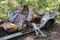 Close up of disintegrating car at the Parkhurst ghost town, Whistler