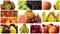 Close up of diverse fruits, montage