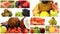 Close up of diverse fruits, montage