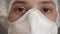 Close Up Doctor or nurse With Face Mask Preparing Surgery Intervention Medical Clinic. Covid-19. Pandemic. Close-up