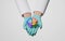 Close-up of doctor\\\'s hand with rainbow heart LGBTQ