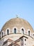 Close up with the dome and the crescent moon or Hilaal of Mosque of Constanta- Minaret, located in Constanta Romania